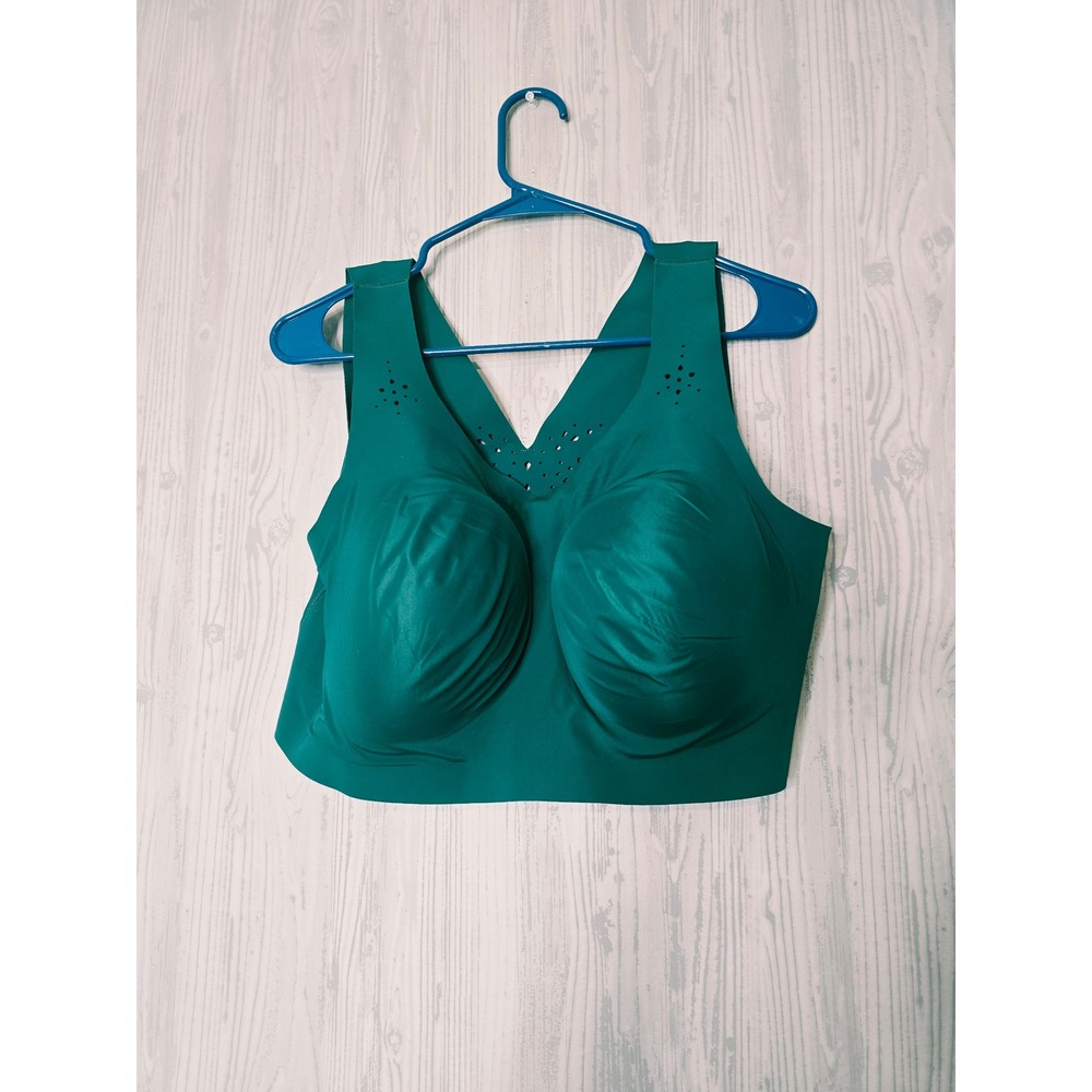 Evelyn & Bobbie Defy Bra Jewel Cut Womens 3XL Teal Wireless Seamless
